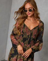 Mekia Printed Smocked Maxi Dress