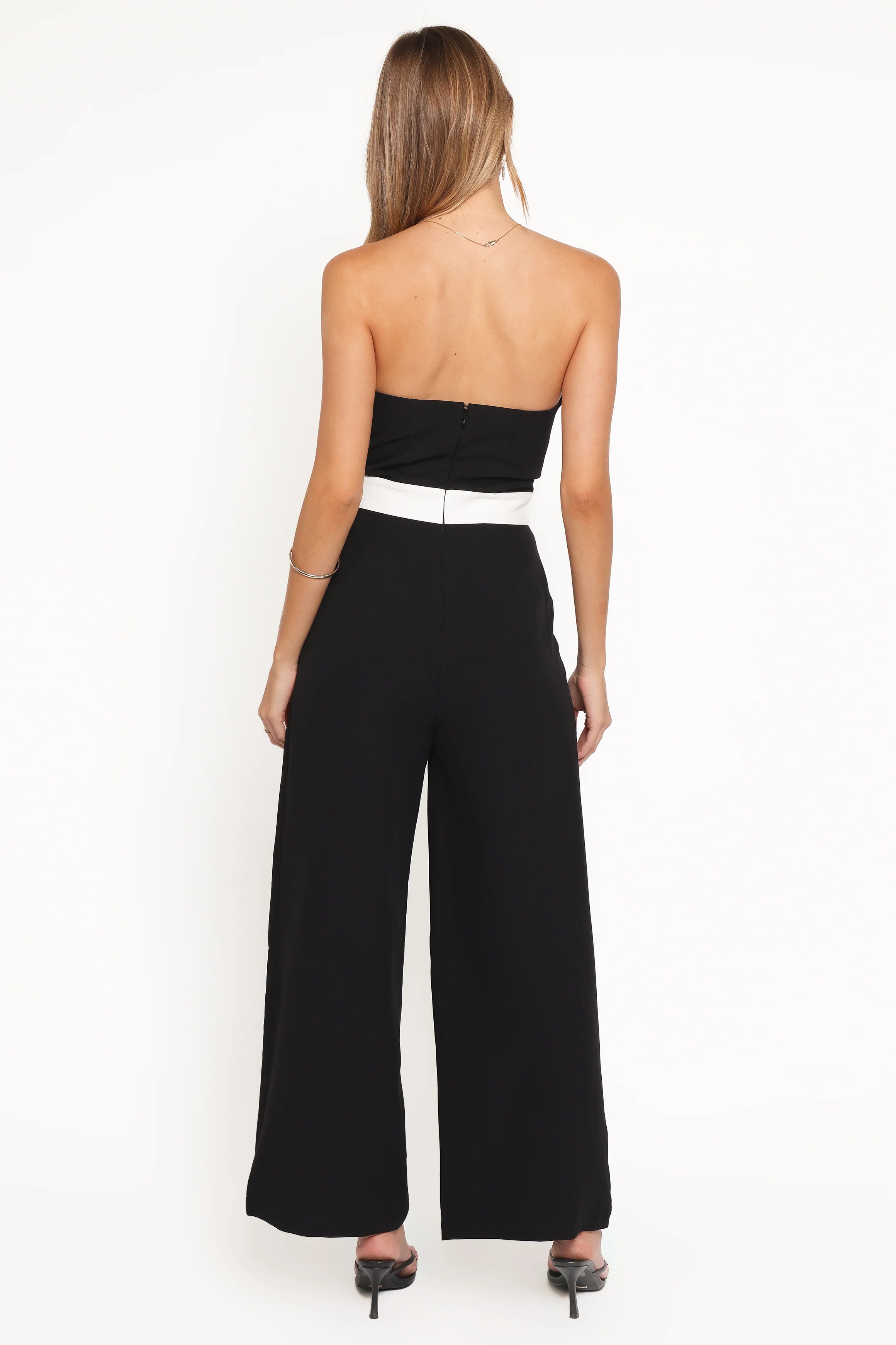 Elaria Scalloped Belted Jumpsuit Black