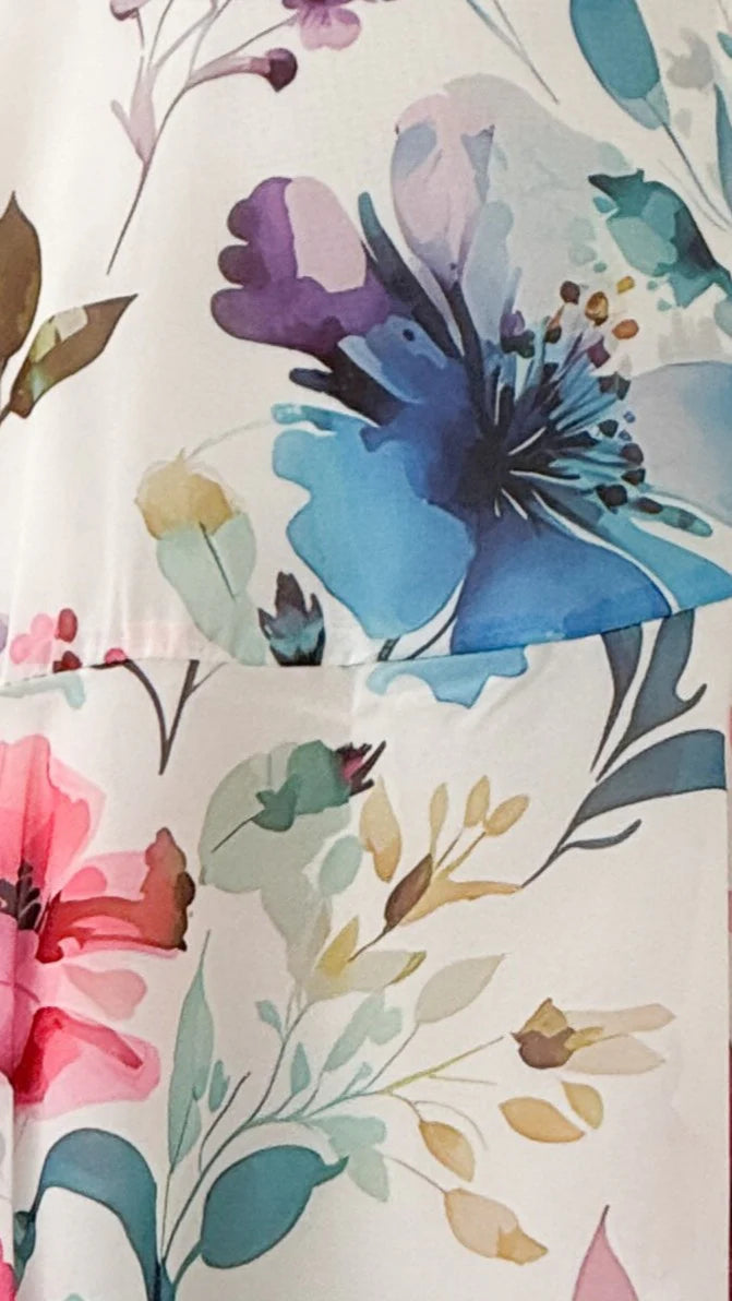 Ami Maxi Dress Blue Pink Floral
