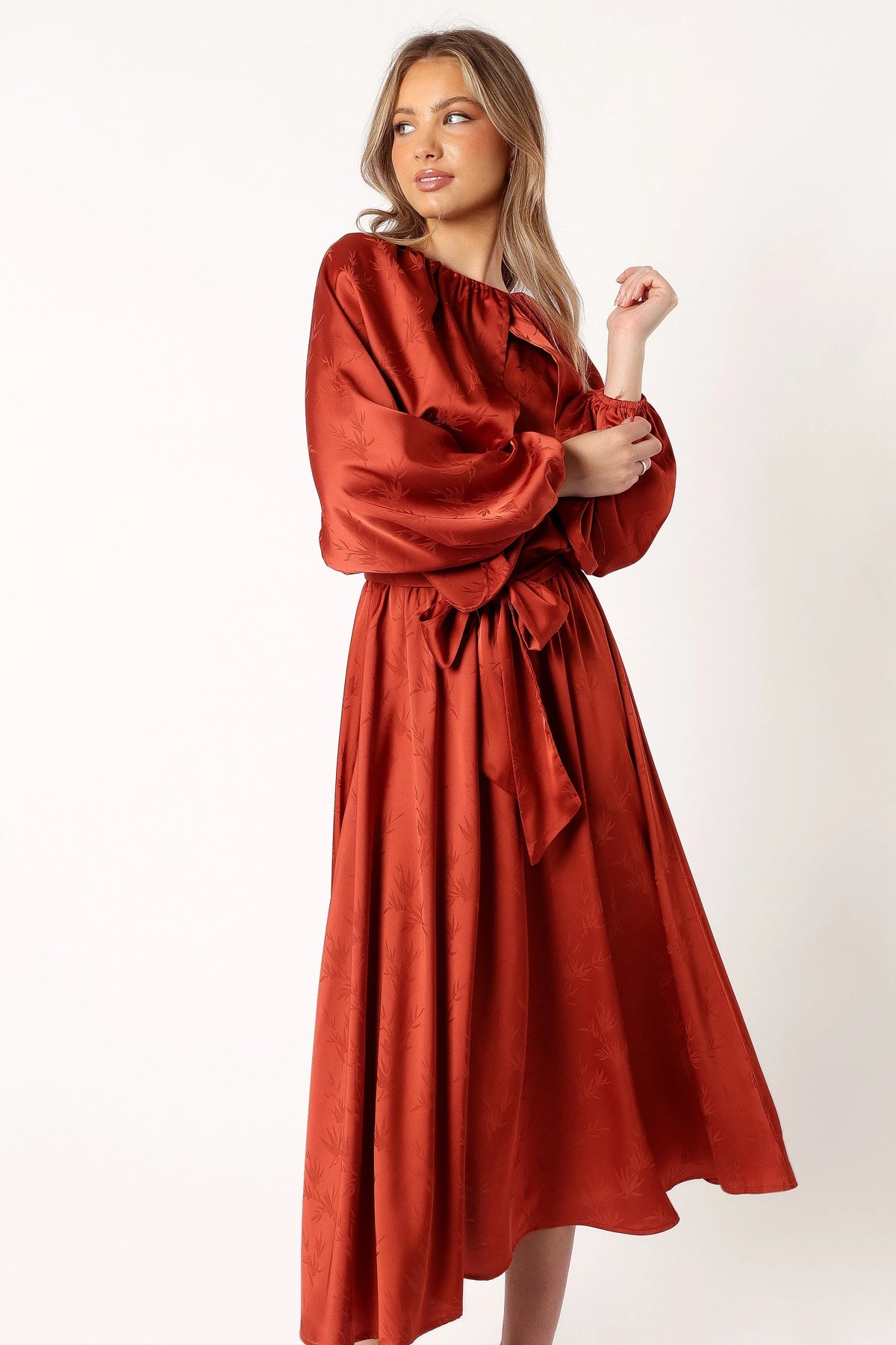 Lexie Long Sleeve Midi Dress Bronze