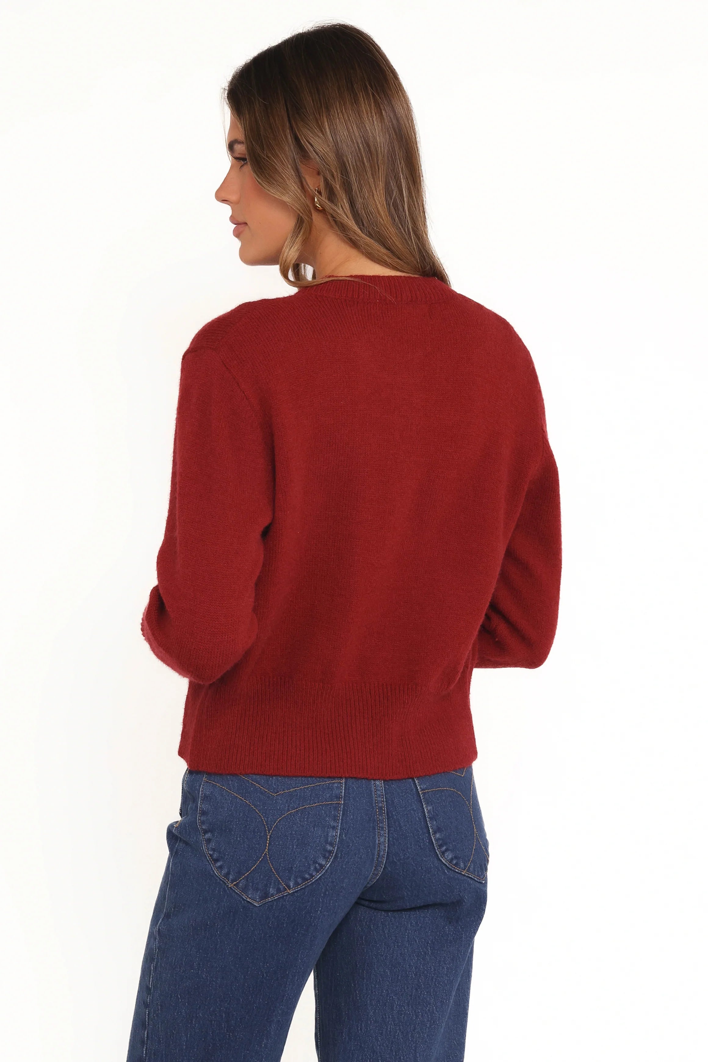 Middleton Mini Bow Cardigan Wine