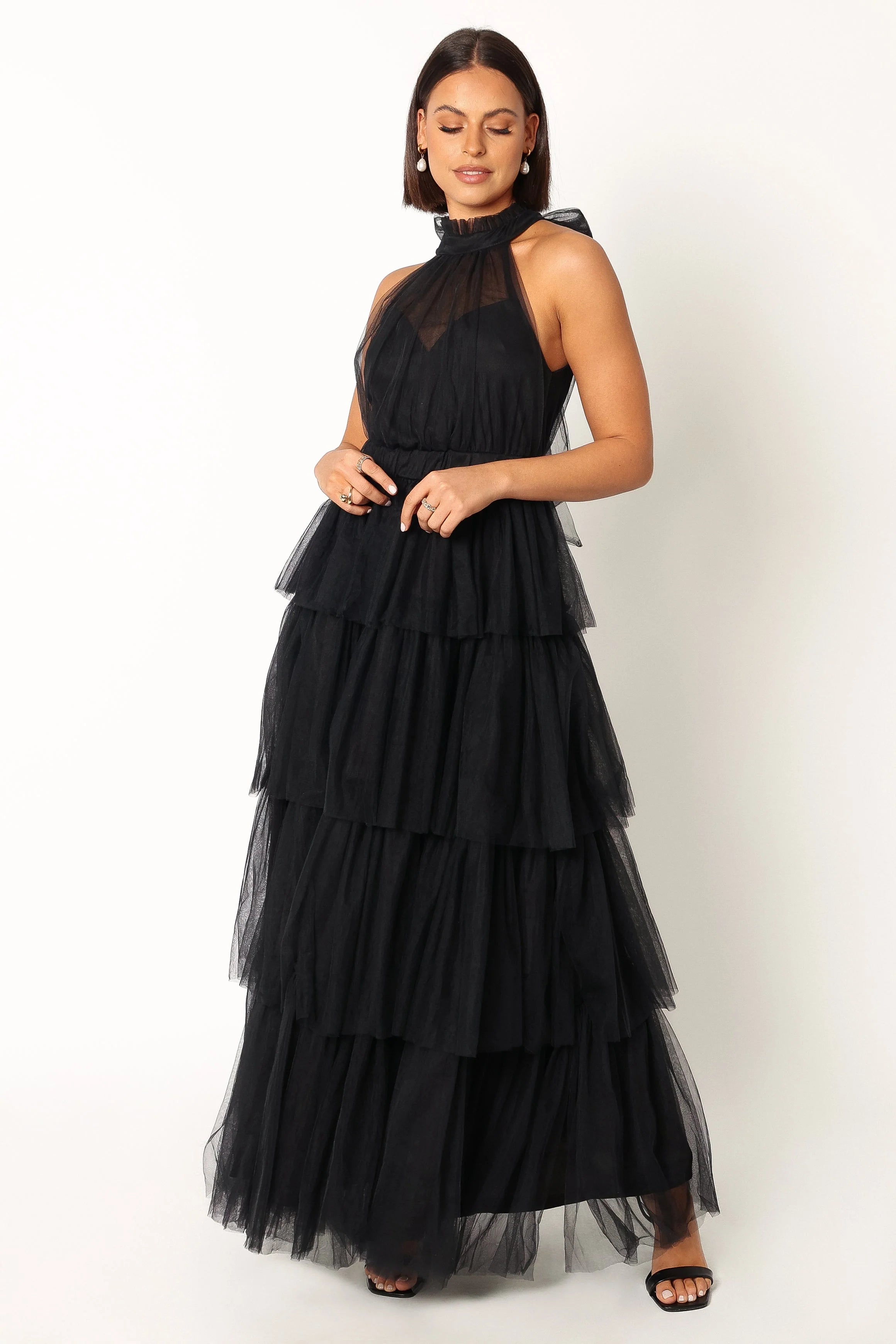 Frances Halterneck Maxi Dress Black