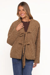 Kimmy Bow Oversized Cardigan Moss