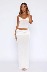 Stand And Stare Knit Top White