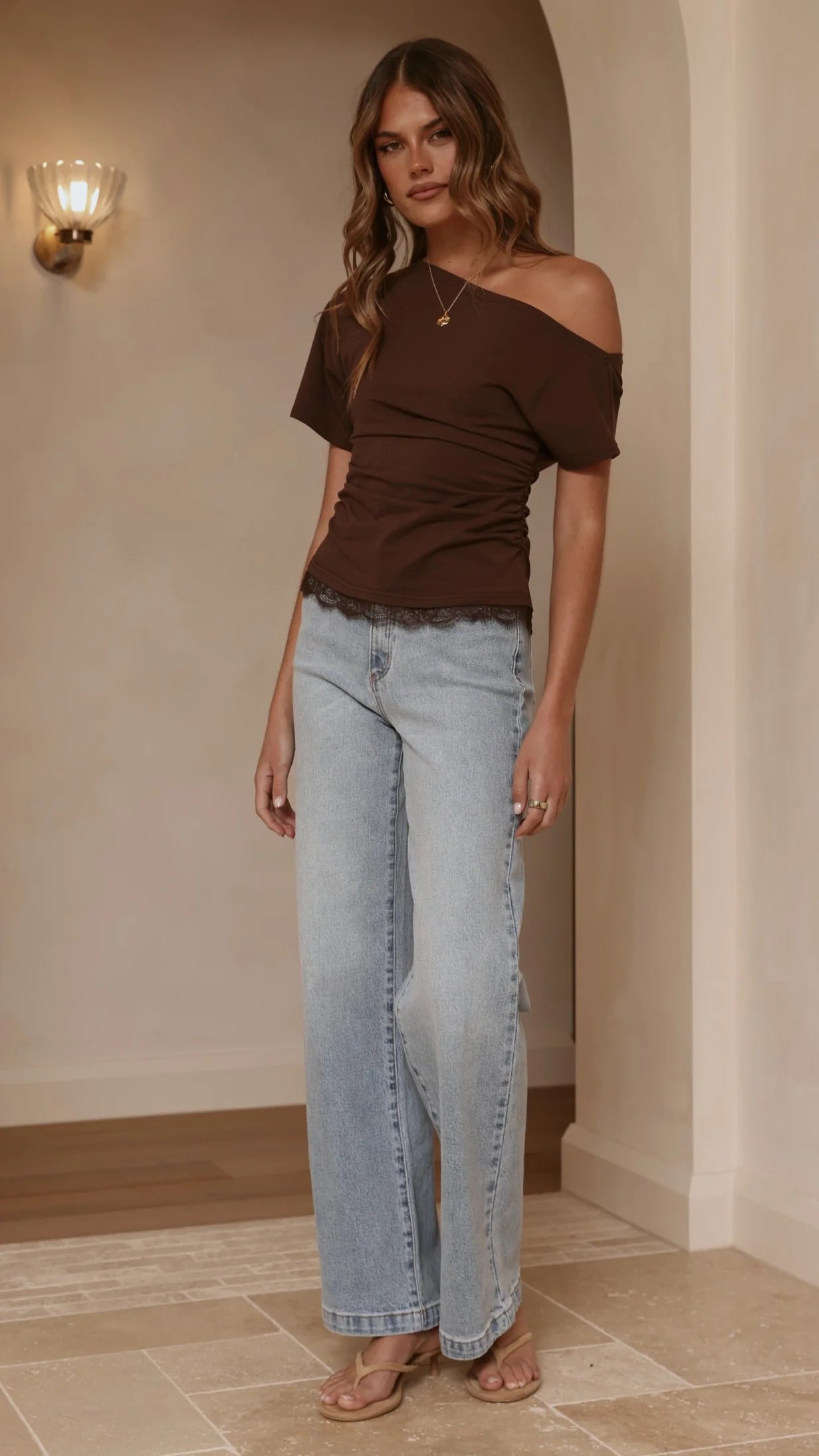 Tallie Lace Top Chocolate