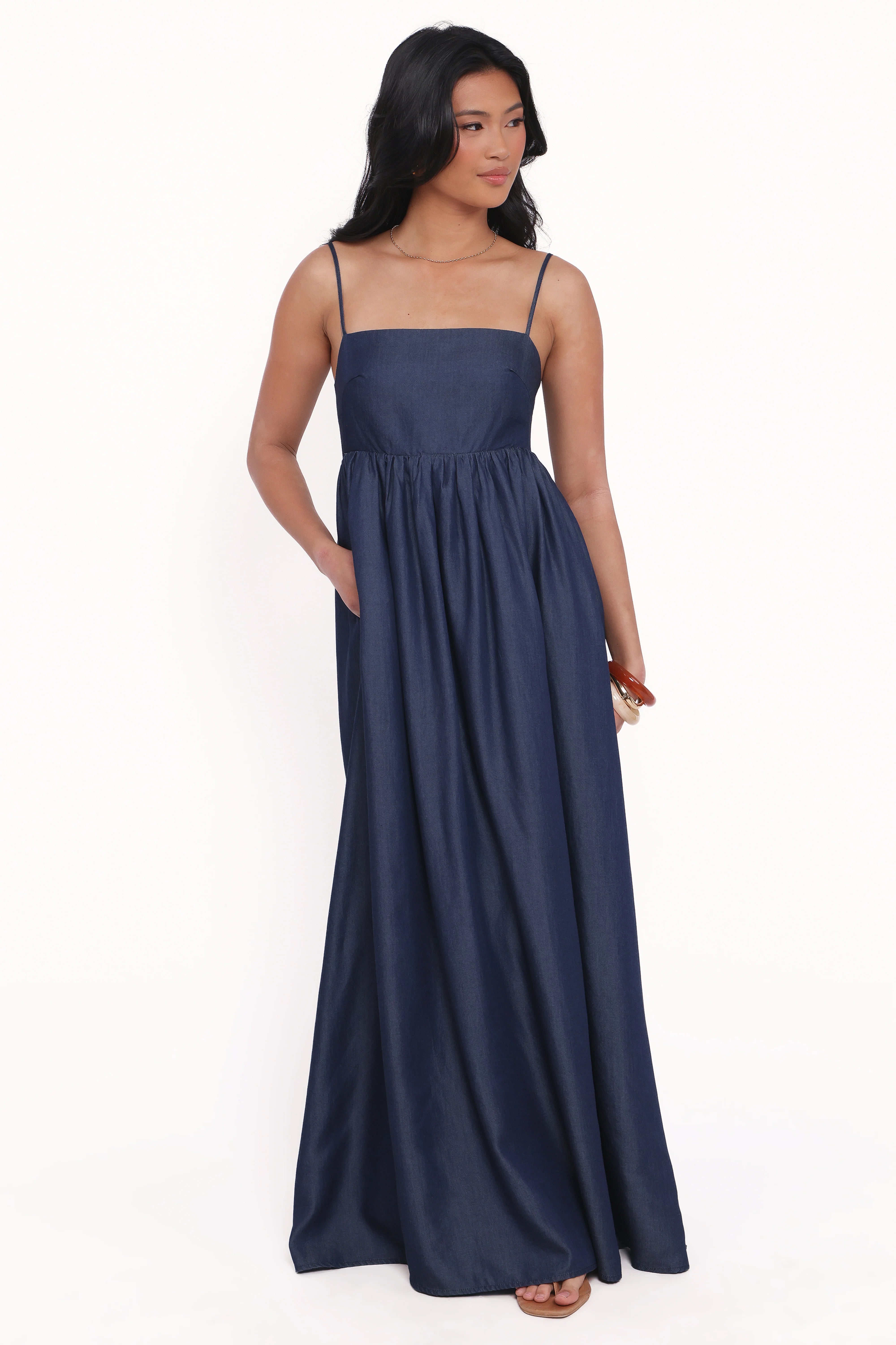 Odessa Maxi Dress Dark Chambray