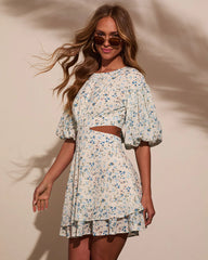 Like Wildflowers Floral Cut Out Mini Dress