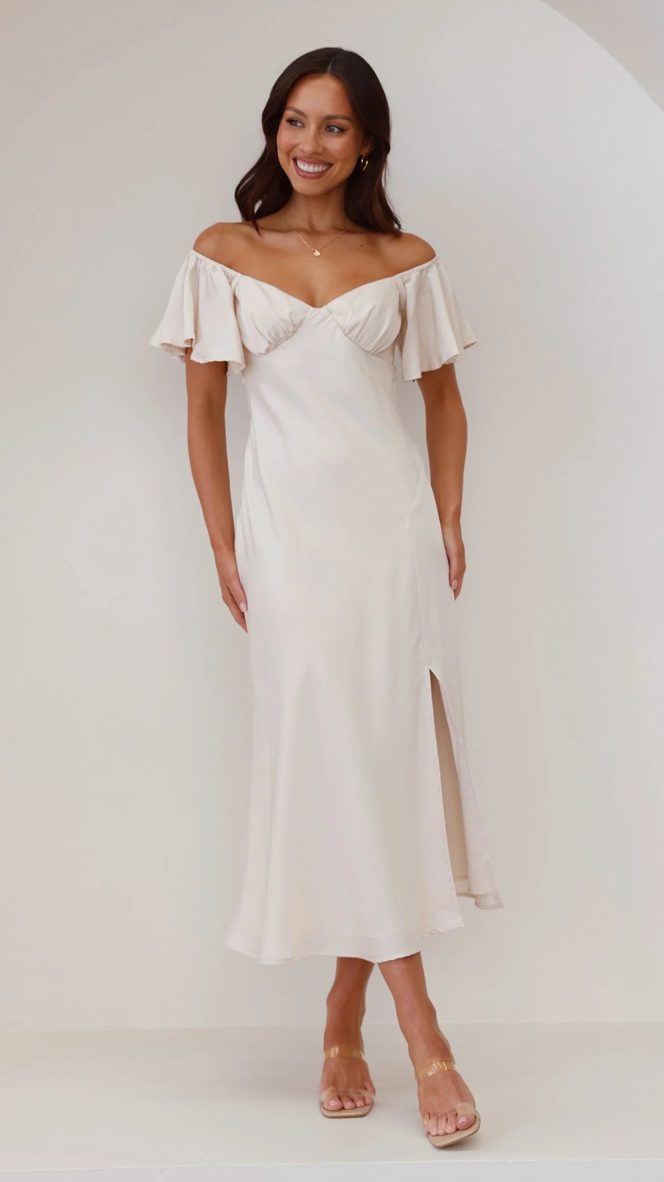 Louisa Midi Dress Ivory