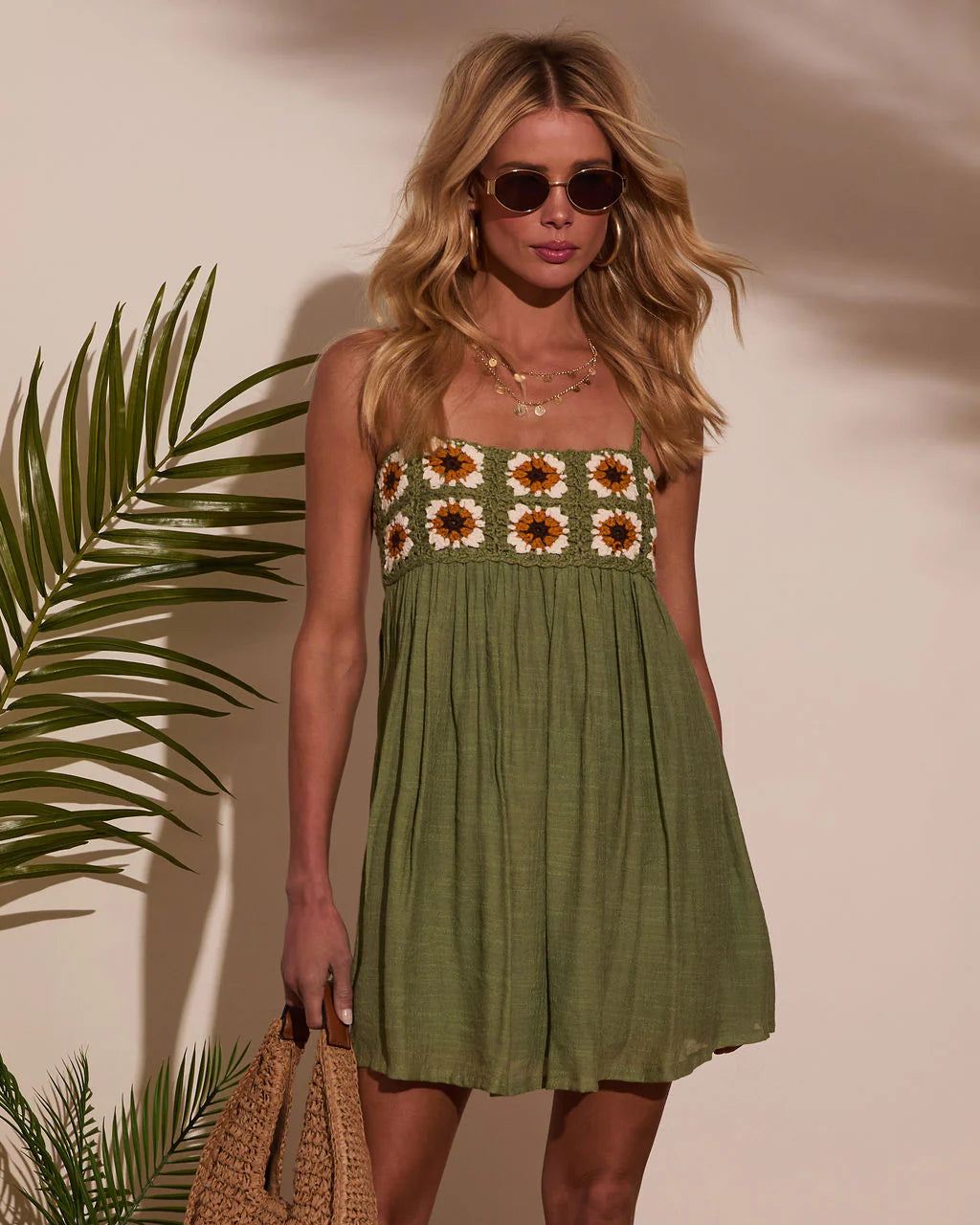 Kelilah Crochet Detail Mini Dress