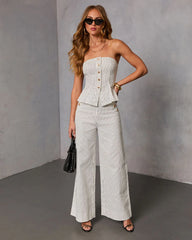 Light Touch Pinstripe Strapless Top