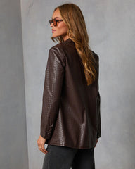 Midnight Chai Textured Leather Blazer