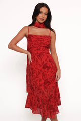 Francesca Midi Dress Red Floral