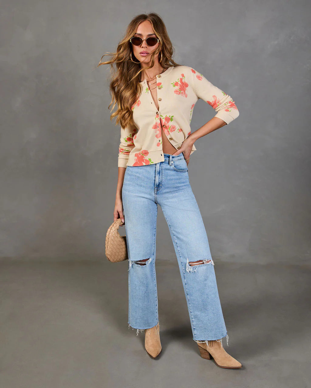 Saddle Rose Knit Floral Cardigan