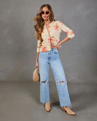 Saddle Rose Knit Floral Cardigan