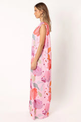 Tillie One Shoulder Maxi Dress Pink Floral