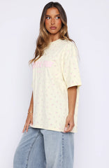 Offstage Printed Oversized Tee Lemon Ditsy
