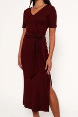 Asha Midi Dress Wine