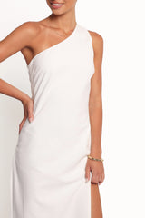 Chandler One Shoulder Maxi Dress White
