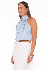 Cinzia One Shoulder Top Blue
