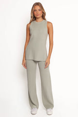 Ellory Knitted Pants Set Light Sage