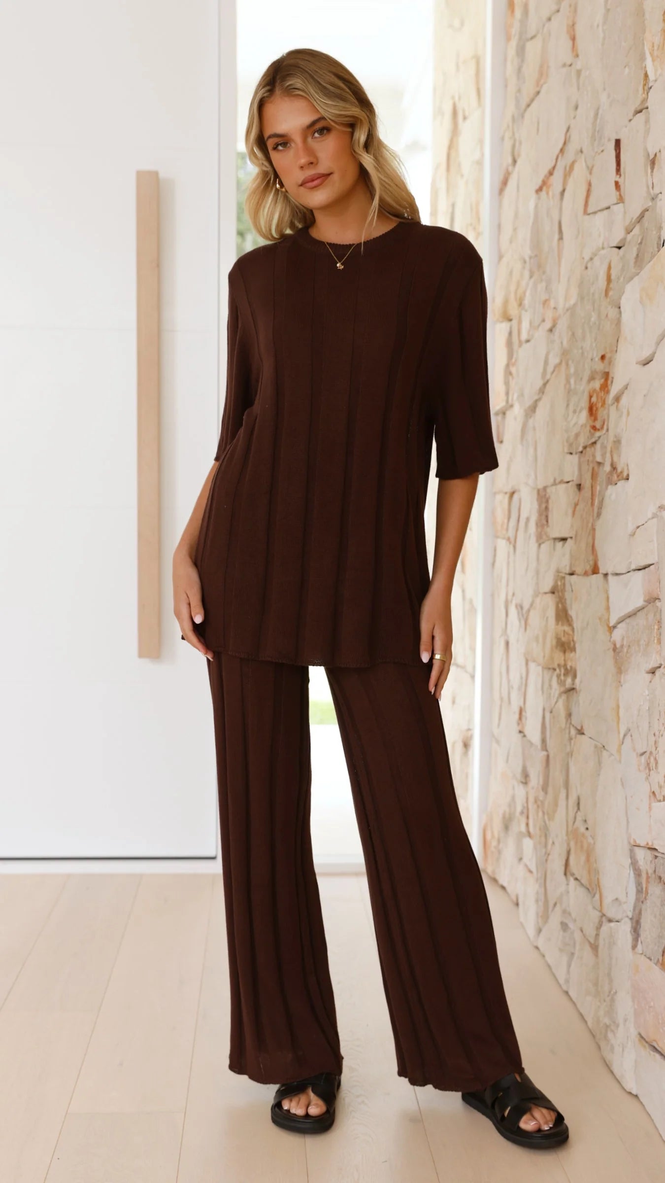 Bayu Knit Top Brown