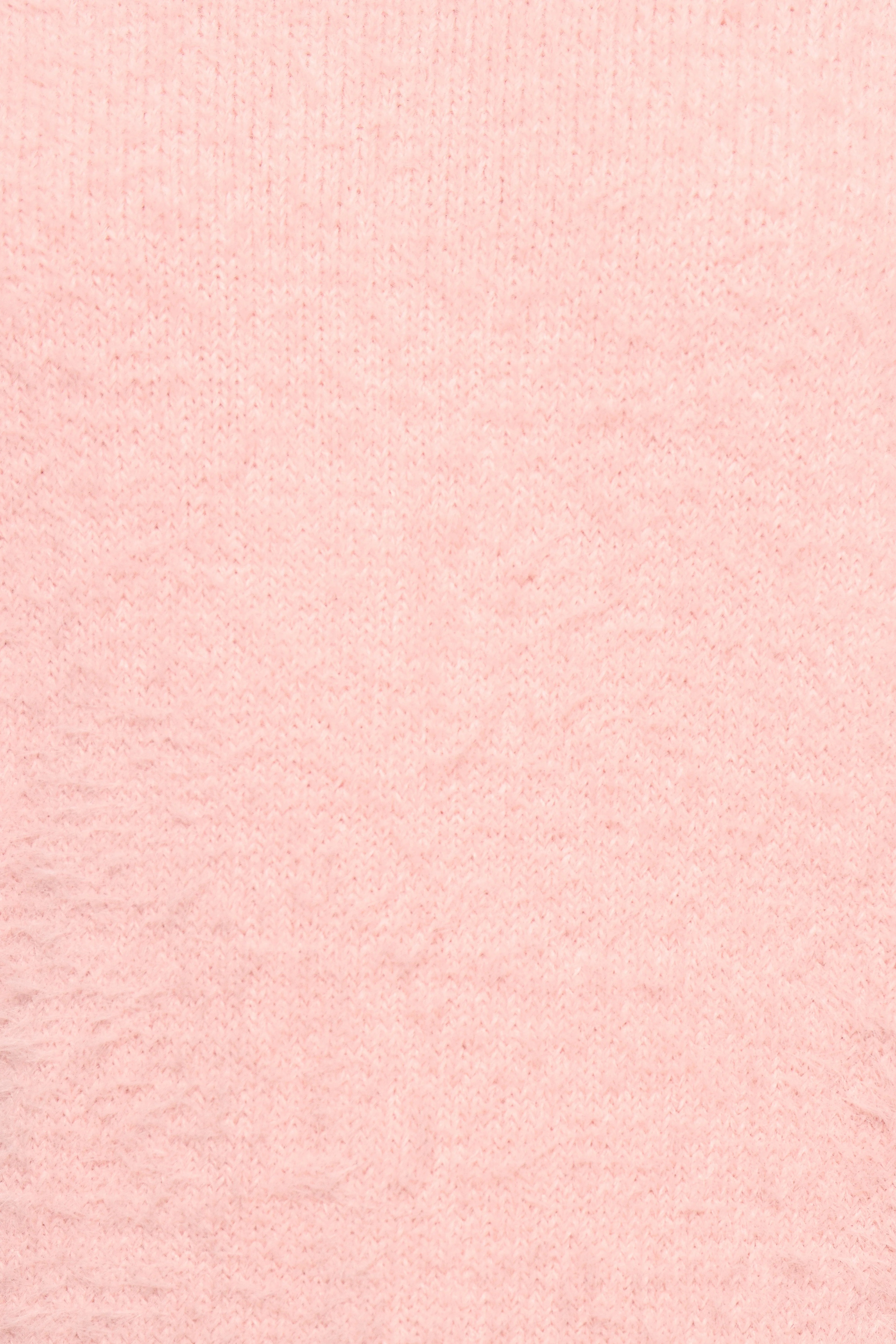 Aspra Fuzzy Crewneck Knit Sweater Pink