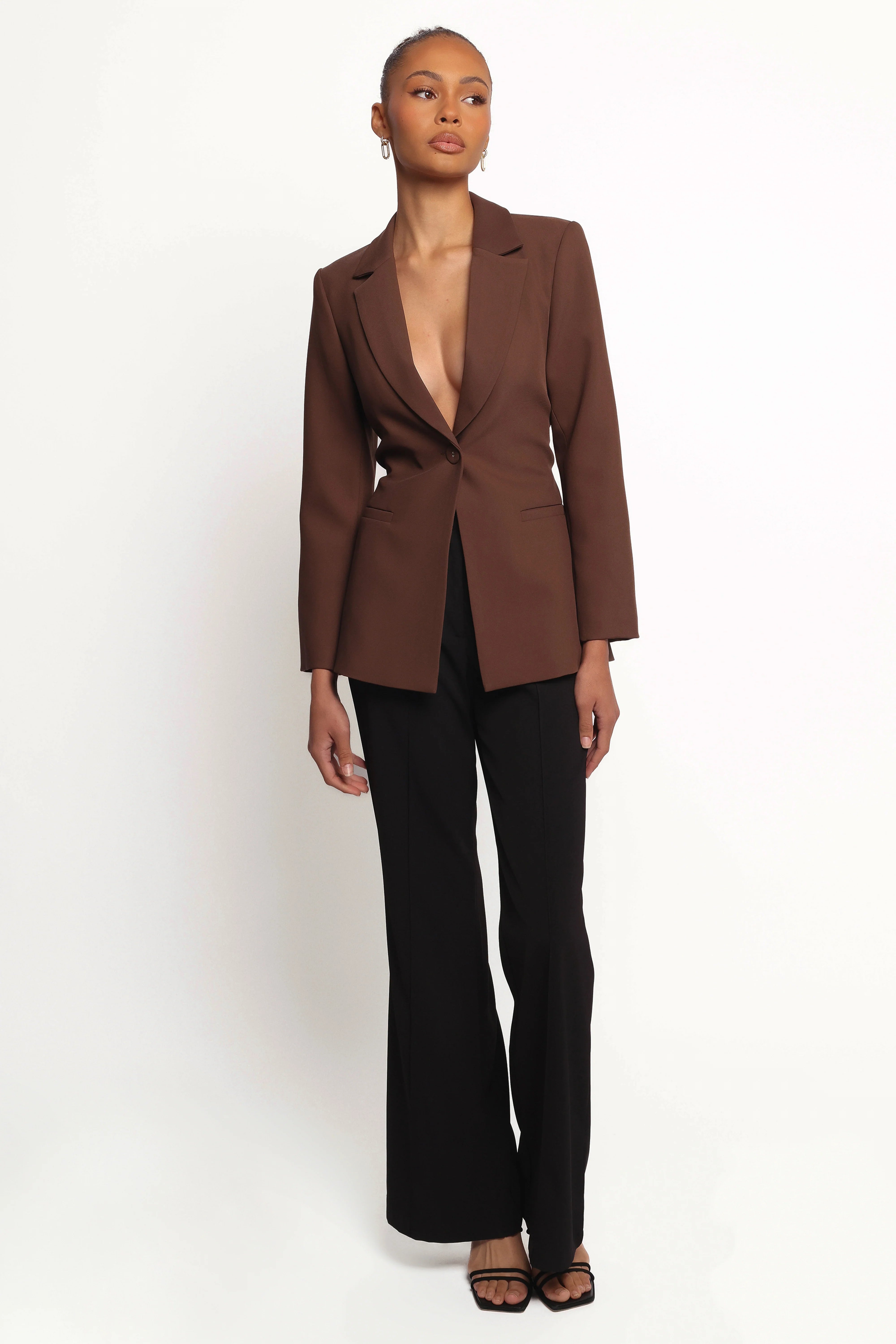 Eliana Waist Tie Blazer Espresso