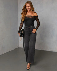 Pumpkin Path Lace Off the Shoulder Bodysuit