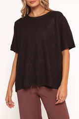 Morris Short Sleeve Oversized Sweater Tee Dark Chocolate