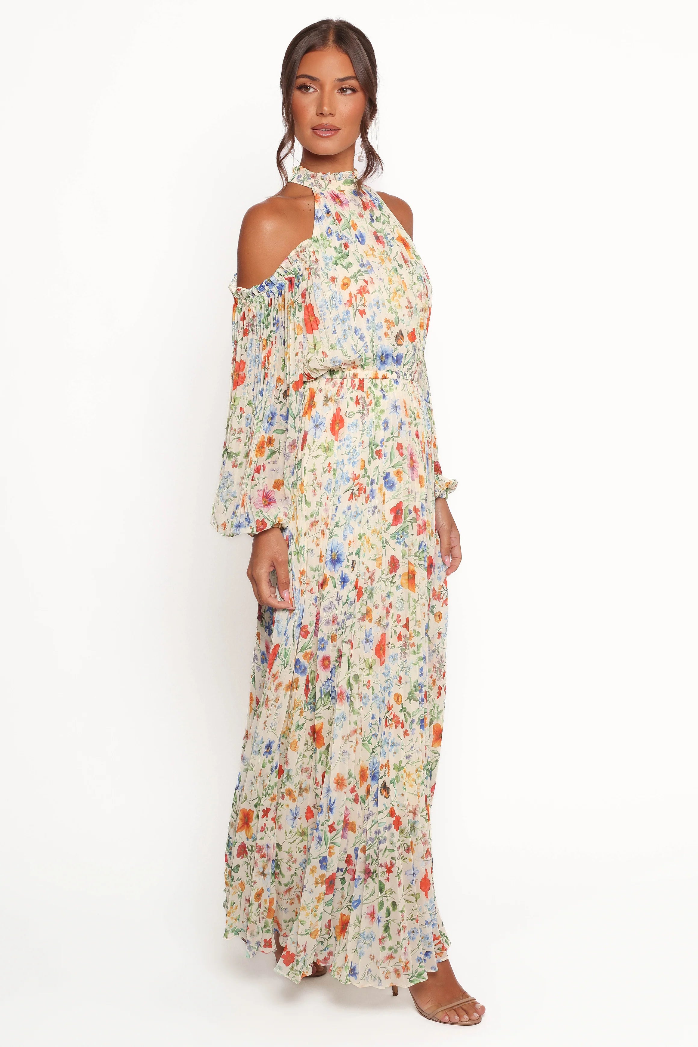 Hilary Pleated Maxi Dress Garden Floral