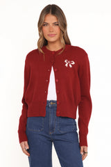 Middleton Mini Bow Cardigan Wine