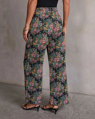 Moment In Time Floral Tapestry High Rise Pants