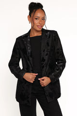 Ollie Burnout Blazer Black Velvet
