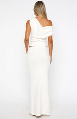 Dancing At Night Knit Maxi Skirt Snow