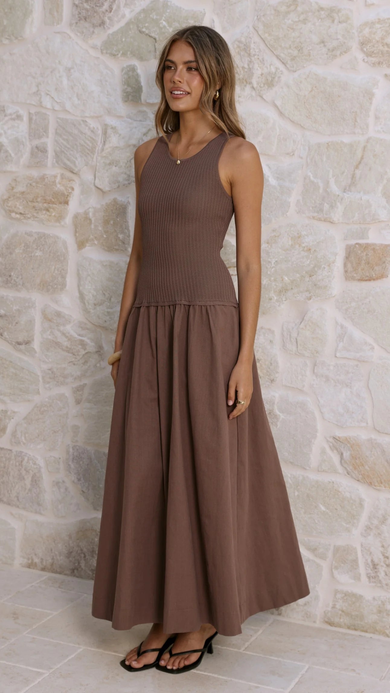 Arden Maxi Dress Chocolate