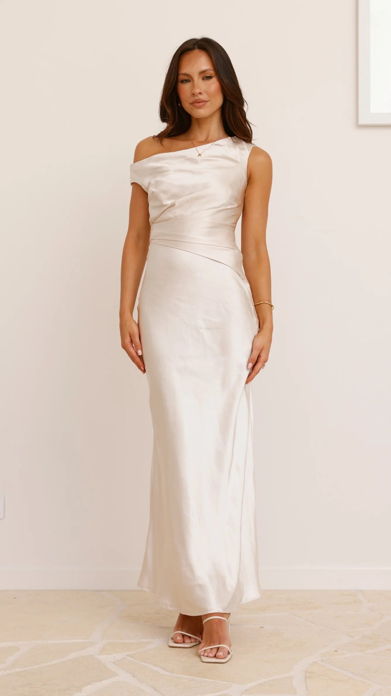Auria Off Shoulder Maxi Dress Champagne