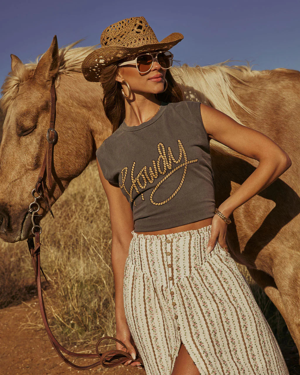 Howdy Graphic Muscle Tee
