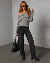 Snuggle Mode Off The Shoulder Sweater