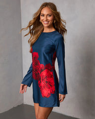 Understated Beauty Floral Shift Mini Dress