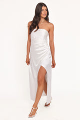 Kara Strapless Maxi Dress White