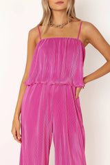 Jillian Plisse Jumpsuit Orchid