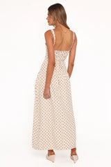 Sophina Midi Dress Brown Polka Dot