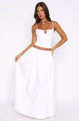 Im Too Shy Maxi Skirt White
