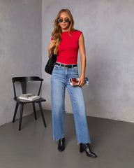 Dylan Cropped Mock Neck Top