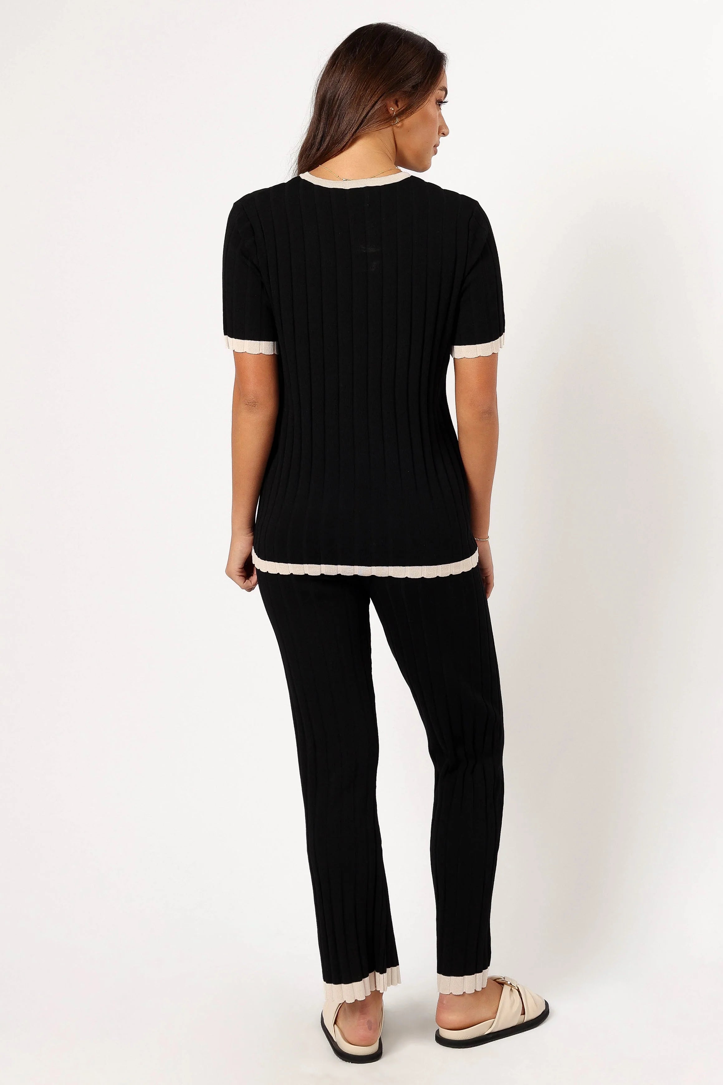 Henrie Knit Set Black Beige
