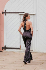 Bentley Halterneck Jumpsuit Black Polka Dot