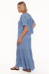 Sophia Skirt Set Denim Blue