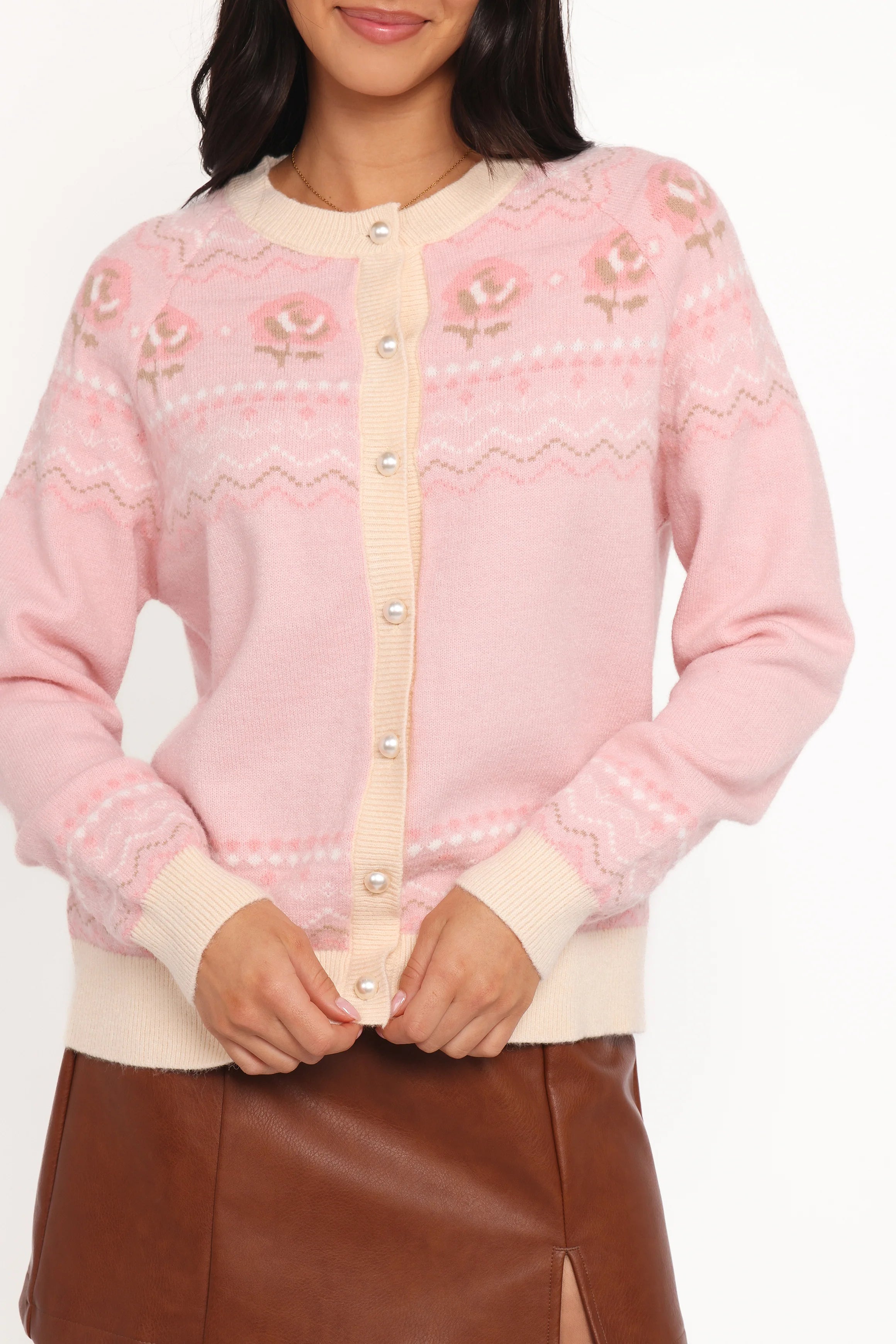 Poppi Fairisle Cardigan Pink