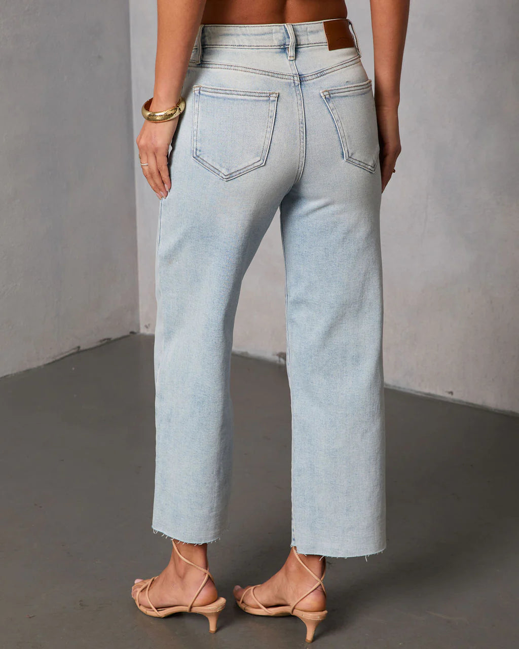 San Gabriel Super Stretch High Rise Cropped Wide Leg Jeans