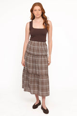 Campbell Tiered Maxi Skirt Juno Check